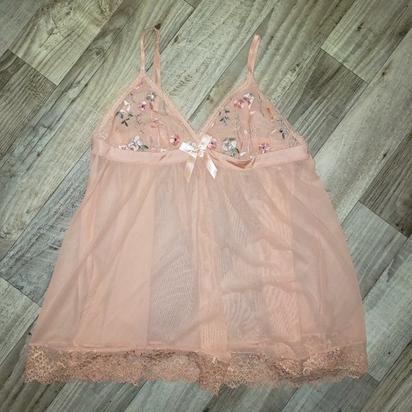 La Vie En Rose Other - La Vie en Rose Peach Lace Babydoll